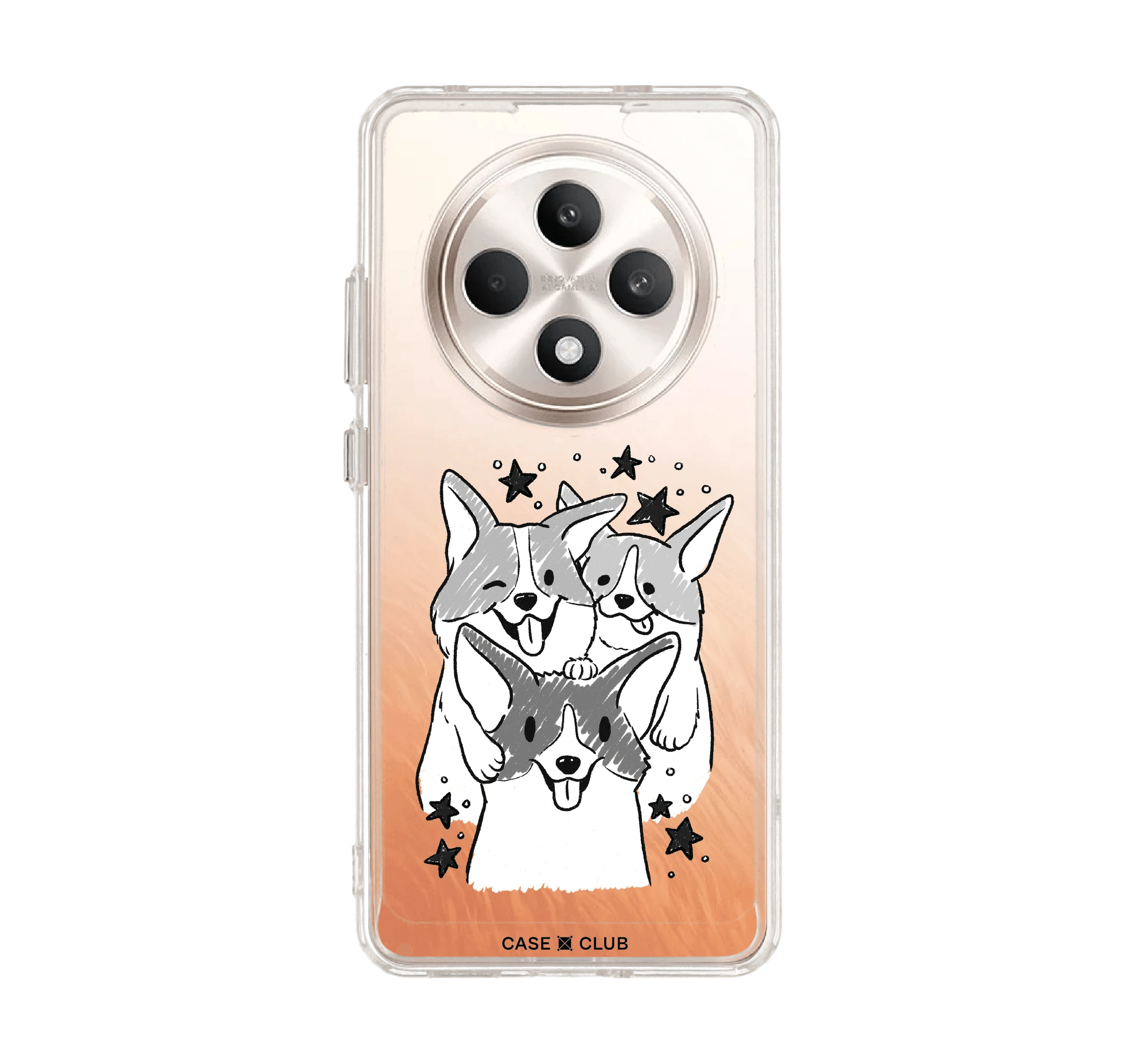 oppo reno 12f clear case corgi trio